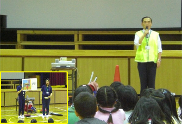 桔梗が丘小学校 新１年生と保護者役員に対する交通安全教室の開催