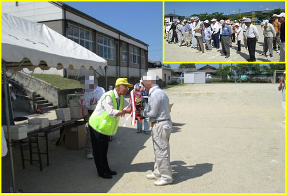 名張地区安協会長杯争奪グランドゴルフ大会におけるミニ交通安全教室の実施