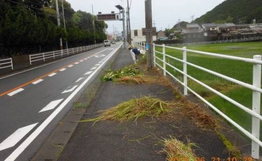 熊野市井戸町内における通学路環境整備の実施